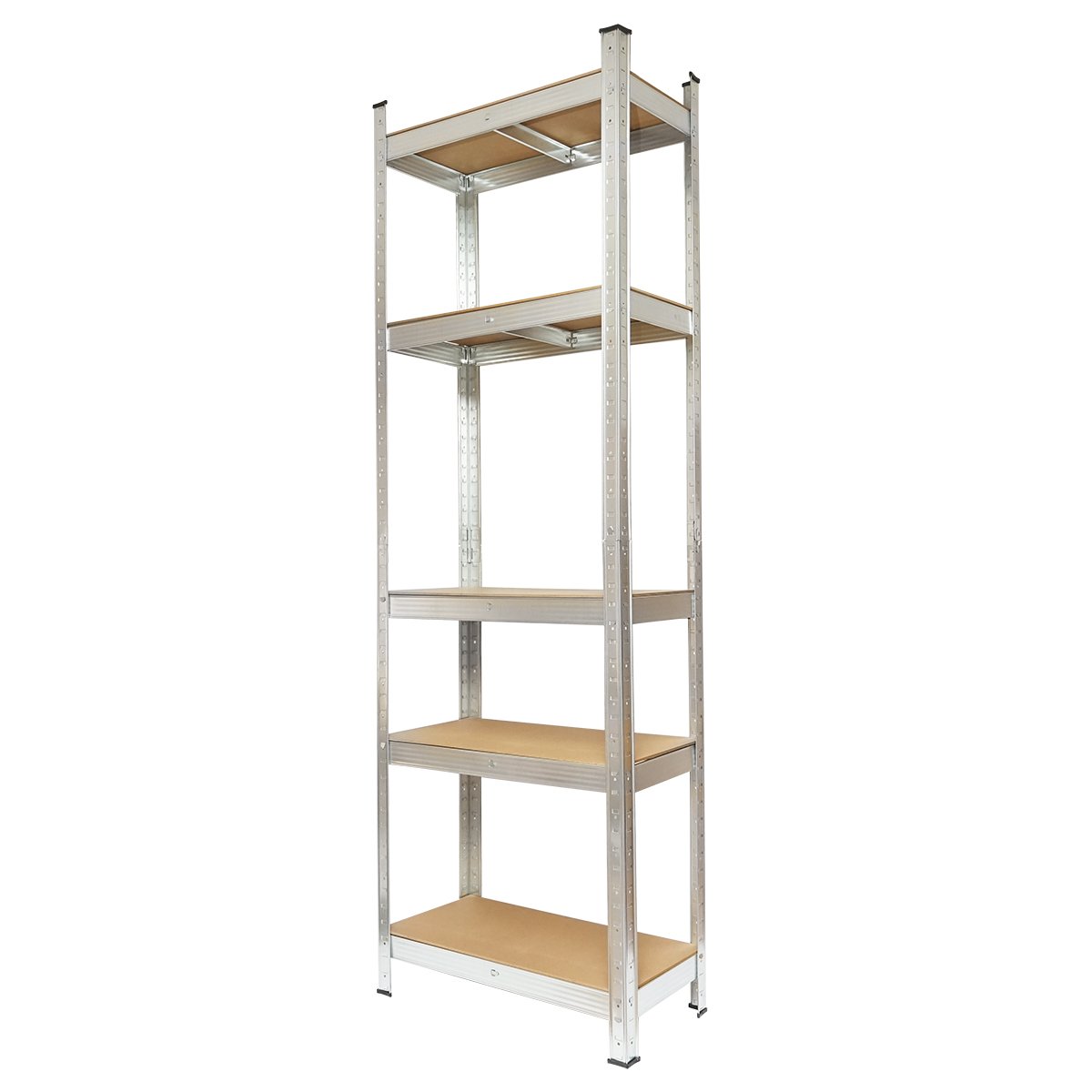 Raft metalic cu 5 polite MDF, 170x80x30cm, 100kg/polita, montaj fara suruburi Breckner Germany